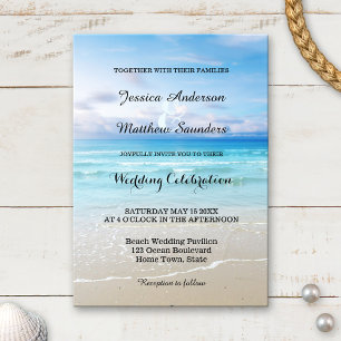 Colourful Beach Wedding Invitation