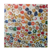 Colourful Beads Coaster - Ceramic Tile 