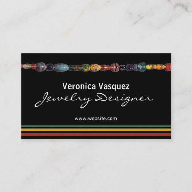 Colourful Beads Jewellery Business Card (Front)