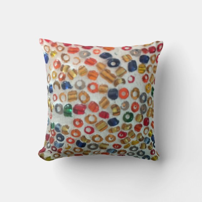 Colourful Beads Throw Pillow (Front)