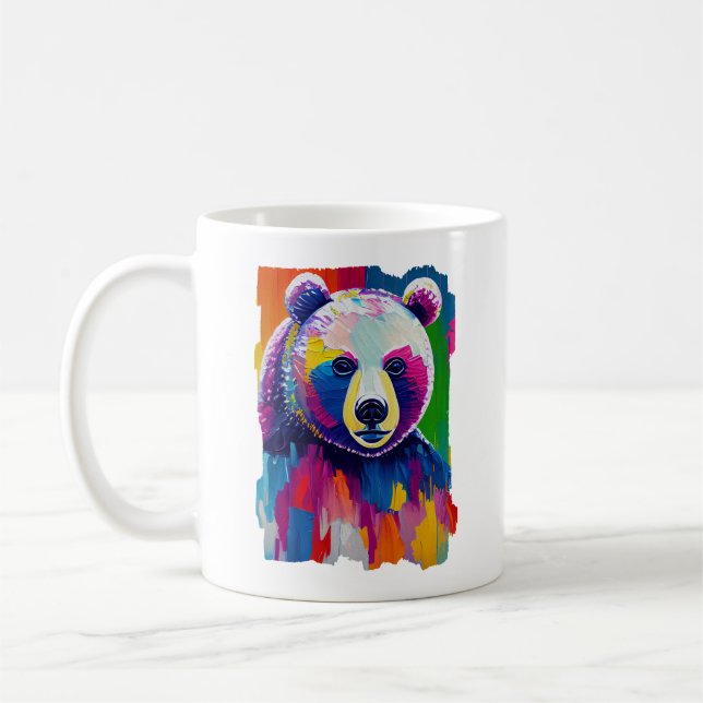 Colourful Bear Portrait Coffee Mug (Left)