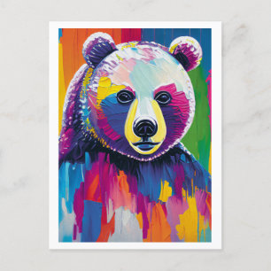 Colourful Bear Portrait Postcard