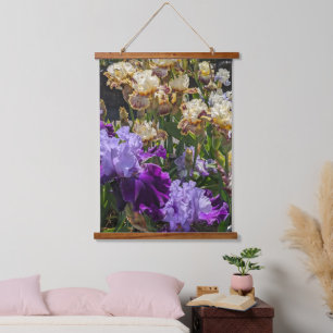 Colourful Bearded Irises Garden Floral Hanging Tapestry
