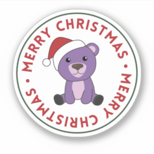 Colourful Bears Merry Christmas Winter Animals Bea