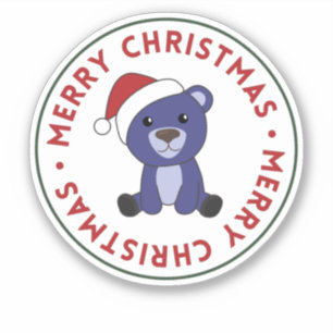 Colourful Bears Merry Christmas Winter Animals Bea