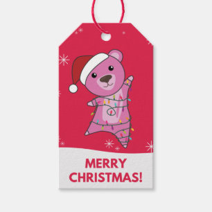 Colourful Bears Merry Christmas Winter Animals Bea Gift Tags