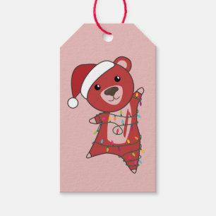 Colourful Bears Merry Christmas Winter Animals Bea Gift Tags