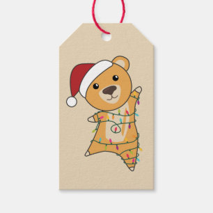 Colourful Bears Merry Christmas Winter Animals Bea Gift Tags