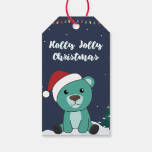Colourful Bears Merry Christmas Winter Animals Bea Gift Tags