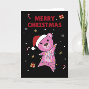 Colourful Bears Merry Christmas Winter Animals Bea Holiday Card