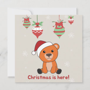 Colourful Bears Merry Christmas Winter Animals Bea Invitation
