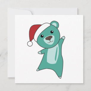 Colourful Bears Merry Christmas Winter Animals Bea Invitation