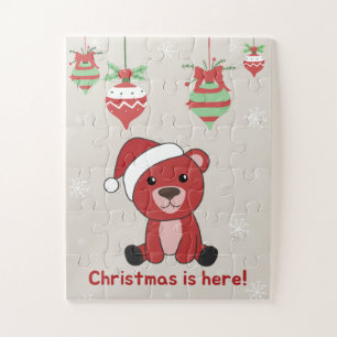 Colourful Bears Merry Christmas Winter Animals Bea Jigsaw Puzzle