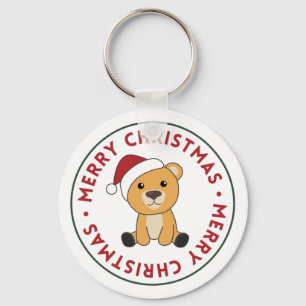 Colourful Bears Merry Christmas Winter Animals Bea Keychain