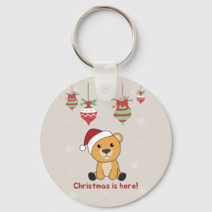 Colourful Bears Merry Christmas Winter Animals Bea Keychain