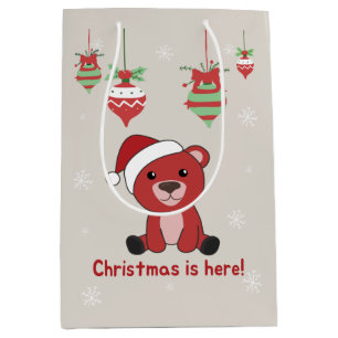 Colourful Bears Merry Christmas Winter Animals Bea Medium Gift Bag