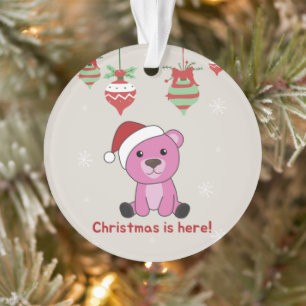 Colourful Bears Merry Christmas Winter Animals Bea Ornament