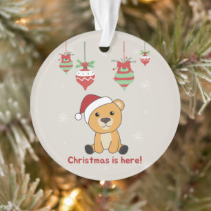 Colourful Bears Merry Christmas Winter Animals Bea Ornament