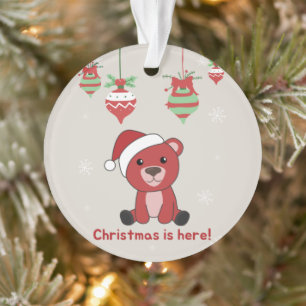 Colourful Bears Merry Christmas Winter Animals Bea Ornament
