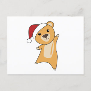 Colourful Bears Merry Christmas Winter Animals Bea Postcard