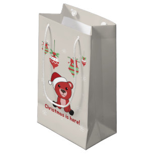 Colourful Bears Merry Christmas Winter Animals Bea Small Gift Bag
