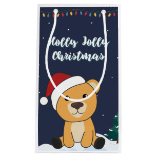 Colourful Bears Merry Christmas Winter Animals Bea Small Gift Bag