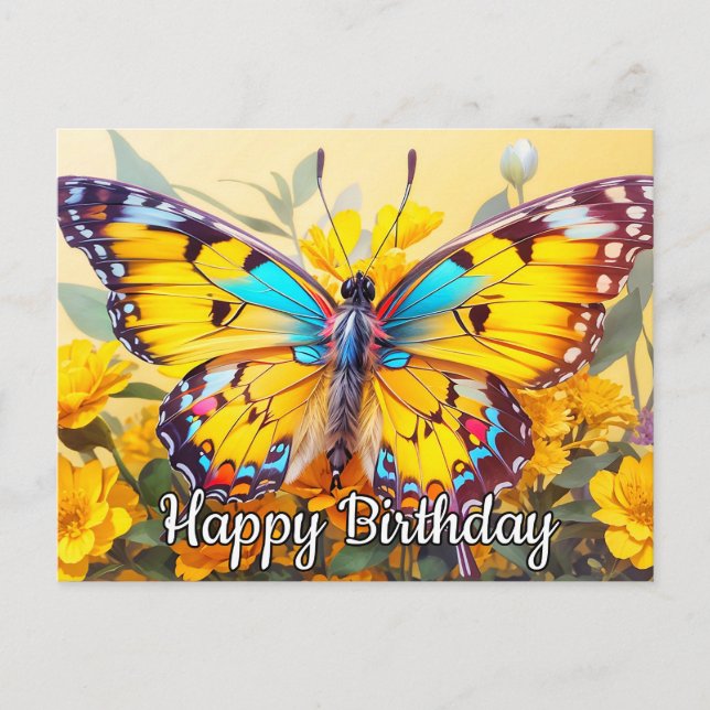 Colourful Beautiful Butterfly Design Postcard (Front)