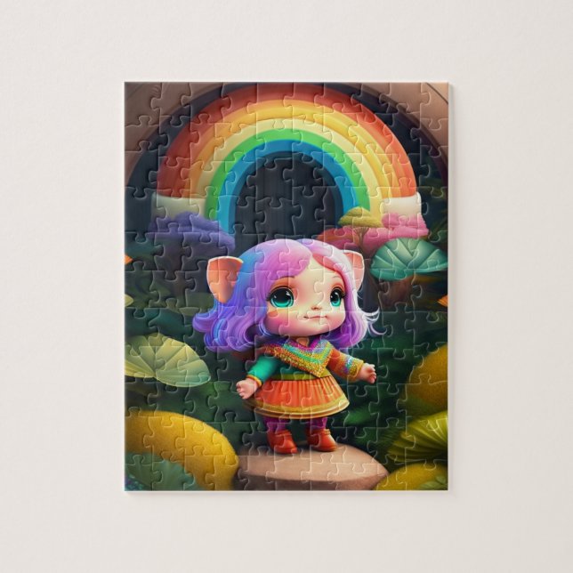 Colourful Beautiful Little Cute Elf Girl Jigsaw Puzzle (Vertical)