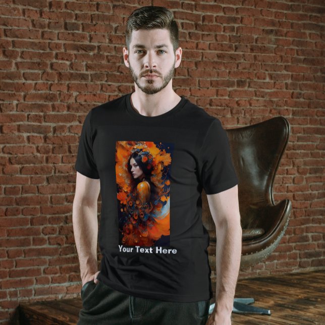 Colourful Beautiful Woman Black Ink Flow T-Shirt (Creator Uploaded)