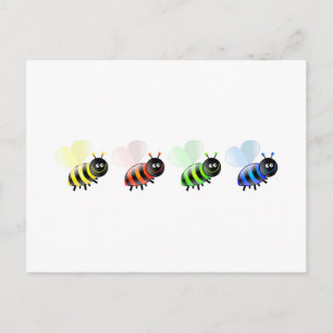 Colourful Bees Postcard