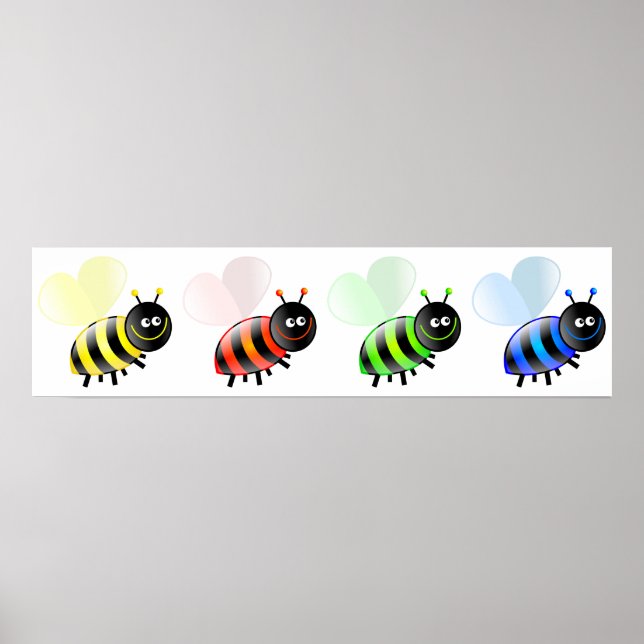 Colourful Bees Poster (Front)