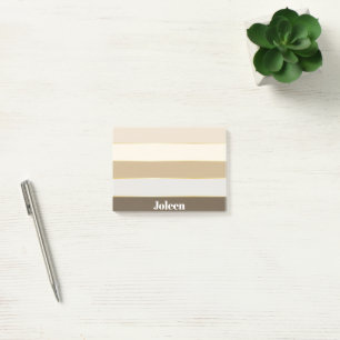 Colourful Beige Gold Personalized Colour Stripes Post-it Notes