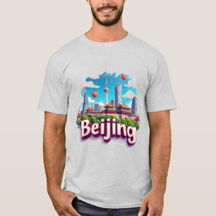 Colourful Beijing City Skyline T-Shirt
