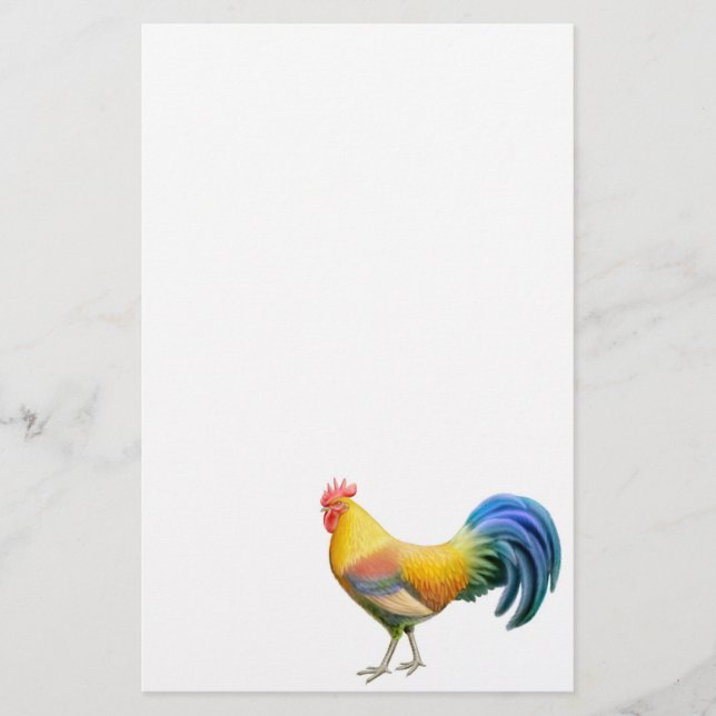 Colourful Belgian Ardenner Rooster Stationery (Front)