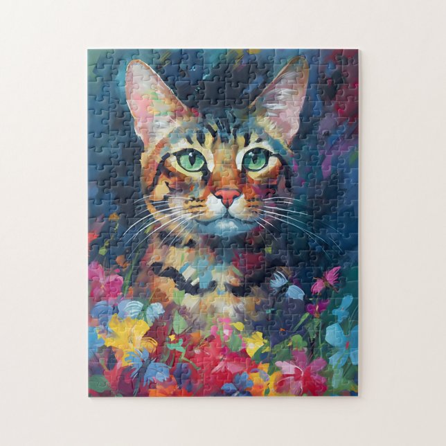 Colourful Bengal cat Jigsaw Puzzle (Vertical)