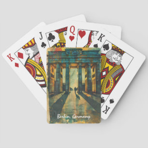 Colourful Berlin Germany Brandenburg Gate Painting Playing Cards