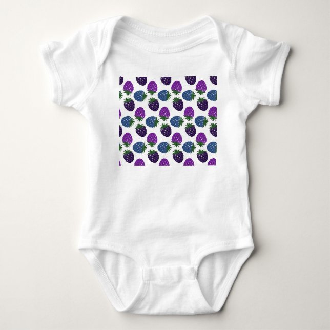 Colourful Berries: Multicolored Seamless Pattern. Baby Bodysuit (Front)