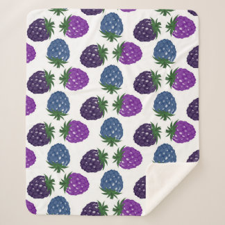 Colourful Berries: Multicolored Seamless Pattern. Sherpa Blanket