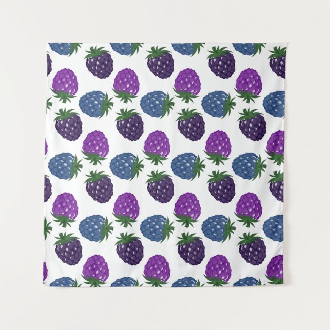 Colourful Berries: Multicolored Seamless Pattern. Tapestry (Front)