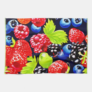 Colourful Berry Medley Design Kitchen Towel