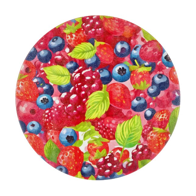 Colourful Berry Pattern Cutting Board (Front)