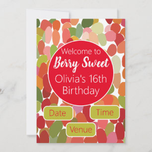 Colourful Berry Sweet Birthday Invitation