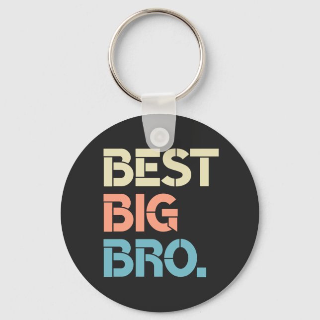 Colourful Best Big Bro Awesome Big Brother Keychain (Front)
