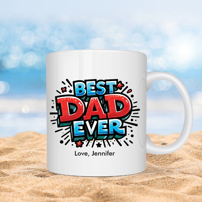 Colourful Best Dad Father's Day Personalized    Coffee Mug (Creator Uploaded)