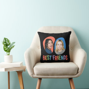 Colourful Best Friends Custom Photo Template Throw Pillow