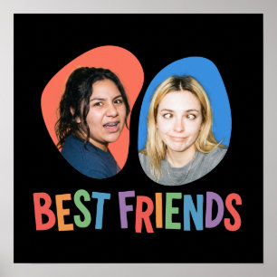 Colourful Best Friends Personalized Photo Template Poster
