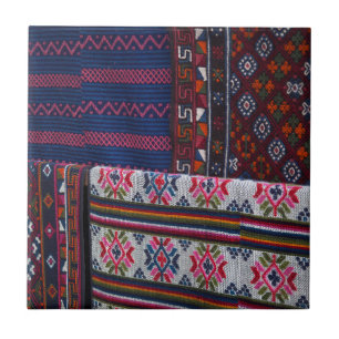 Colourful Bhutan Textiles Tile