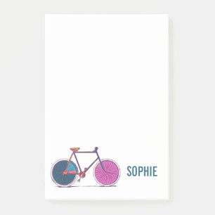 Colourful Bicycle Line Art Drawing Personalized Post-it Notes