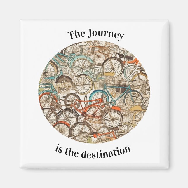 Colourful Bicycle Pattern customizable Magnet (Front)