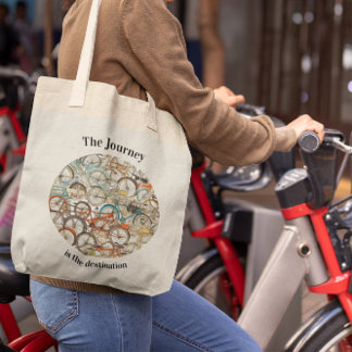 Colourful Bicycle Pattern customizable Tote Bag
